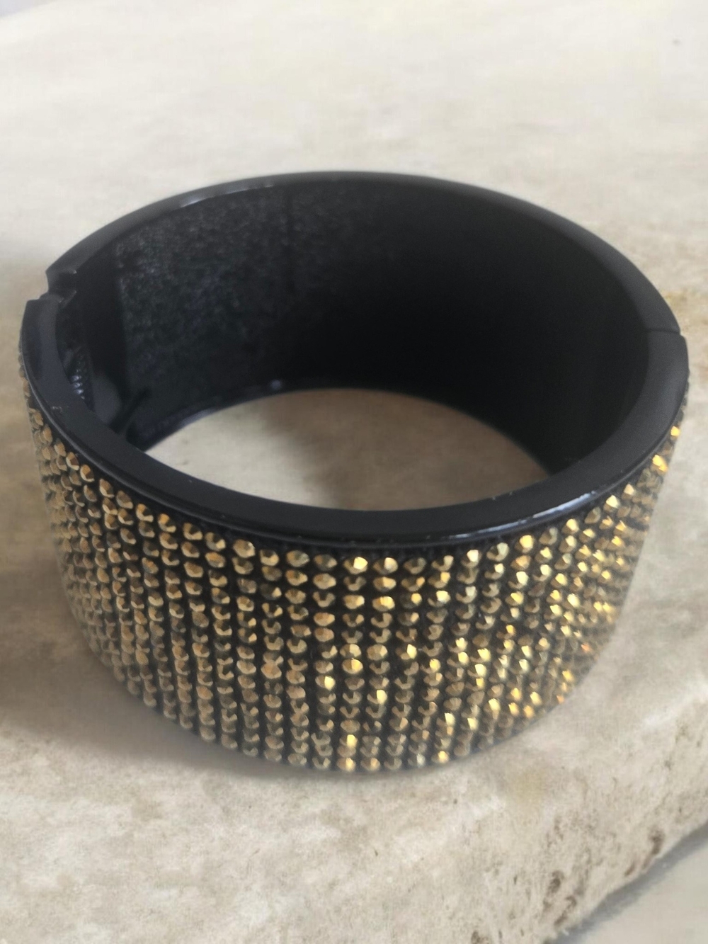 Aldo Black Cuff Bracelet with Gold Stud Detailing